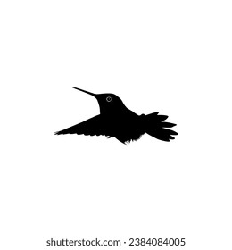 Flying Hummingbird Silhouette, can use Art Illustration, Website, Logo Gram, Pictogram or Graphic Design Element. Vector Illustration