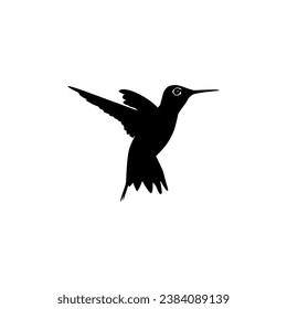 Flying Hummingbird Silhouette, can use Art Illustration, Website, Logo Gram, Pictogram or Graphic Design Element. Vector Illustration