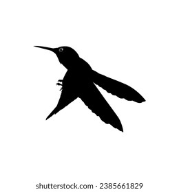 Flying Hummingbird Silhouette, can use Art Illustration, Website, Logo Gram, Pictogram or Graphic Design Element. Vector Illustration