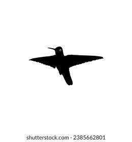 Flying Hummingbird Silhouette, can use Art Illustration, Website, Logo Gram, Pictogram or Graphic Design Element. Vector Illustration
