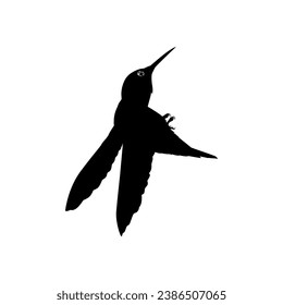 Flying Hummingbird Silhouette, can use Art Illustration, Website, Logo Gram, Pictogram or Graphic Design Element. Vector Illustration