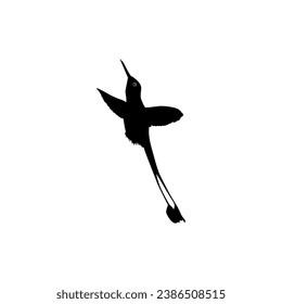 Flying Hummingbird Silhouette, can use Art Illustration, Website, Logo Gram, Pictogram or Graphic Design Element. Vector Illustration