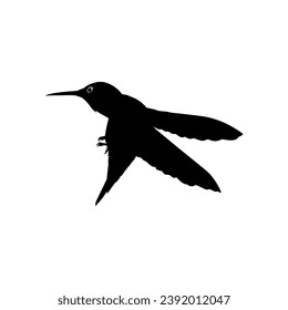 Flying Hummingbird Silhouette, can use Art Illustration, Website, Logo Gram, Pictogram or Graphic Design Element. Vector Illustration