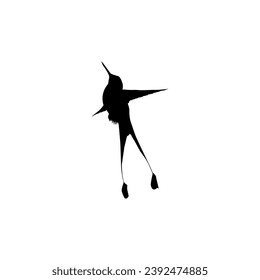 Flying Hummingbird Silhouette, can use Art Illustration, Website, Logo Gram, Pictogram or Graphic Design Element. Vector Illustration