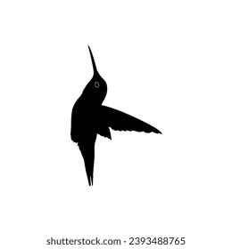 Flying Hummingbird Silhouette, can use Art Illustration, Website, Logo Gram, Pictogram or Graphic Design Element. Vector Illustration