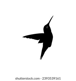 Flying Hummingbird Silhouette, can use Art Illustration, Website, Logo Gram, Pictogram or Graphic Design Element. Vector Illustration