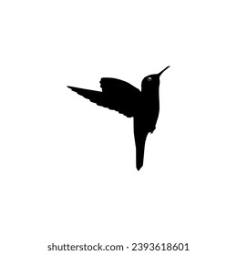 Flying Hummingbird Silhouette, can use Art Illustration, Website, Logo Gram, Pictogram or Graphic Design Element. Vector Illustration