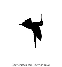 Flying Hummingbird Silhouette, can use Art Illustration, Website, Logo Gram, Pictogram or Graphic Design Element. Vector Illustration