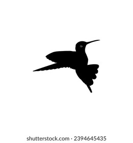 Flying Hummingbird Silhouette, can use Art Illustration, Website, Logo Gram, Pictogram or Graphic Design Element. Vector Illustration