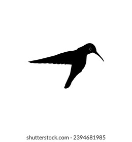 Flying Hummingbird Silhouette, can use Art Illustration, Website, Logo Gram, Pictogram or Graphic Design Element. Vector Illustration