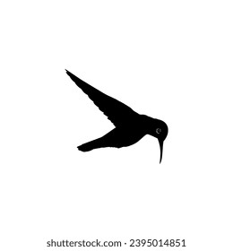 Flying Hummingbird Silhouette, can use Art Illustration, Website, Logo Gram, Pictogram or Graphic Design Element. Vector Illustration