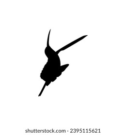 Flying Hummingbird Silhouette, can use Art Illustration, Website, Logo Gram, Pictogram or Graphic Design Element. Vector Illustration