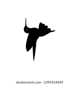 Flying Hummingbird Silhouette, can use Art Illustration, Website, Logo Gram, Pictogram or Graphic Design Element. Vector Illustration