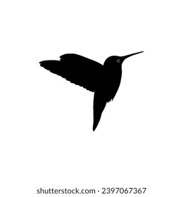 Flying Hummingbird Silhouette, can use Art Illustration, Website, Logo Gram, Pictogram or Graphic Design Element. Vector Illustration