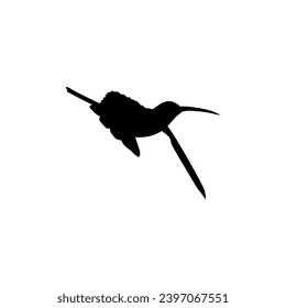 Flying Hummingbird Silhouette, can use Art Illustration, Website, Logo Gram, Pictogram or Graphic Design Element. Vector Illustration