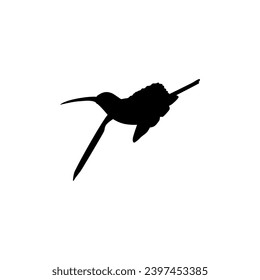 Flying Hummingbird Silhouette, can use Art Illustration, Website, Logo Gram, Pictogram or Graphic Design Element. Vector Illustration