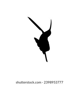 Flying Hummingbird Silhouette, can use Art Illustration, Website, Logo Gram, Pictogram or Graphic Design Element. Vector Illustration