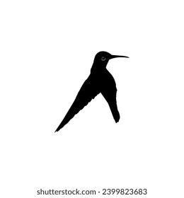 Flying Hummingbird Silhouette, can use Art Illustration, Website, Logo Gram, Pictogram or Graphic Design Element. Vector Illustration