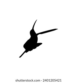 Flying Hummingbird Silhouette, can use Art Illustration, Website, Logo Gram, Pictogram or Graphic Design Element. Vector Illustration