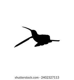 Flying Hummingbird Silhouette, can use Art Illustration, Website, Logo Gram, Pictogram or Graphic Design Element. Vector Illustration