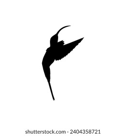 Flying Hummingbird Silhouette, can use Art Illustration, Website, Logo Gram, Pictogram or Graphic Design Element. Vector Illustration