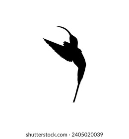 Flying Hummingbird Silhouette, can use Art Illustration, Website, Logo Gram, Pictogram or Graphic Design Element. Vector Illustration