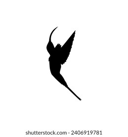 Flying Hummingbird Silhouette, can use Art Illustration, Website, Logo Gram, Pictogram or Graphic Design Element. Vector Illustration