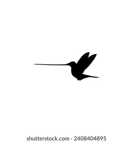 Flying Hummingbird Silhouette, can use Art Illustration, Website, Logo Gram, Pictogram or Graphic Design Element. Vector Illustration
