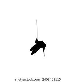 Flying Hummingbird Silhouette, can use Art Illustration, Website, Logo Gram, Pictogram or Graphic Design Element. Vector Illustration