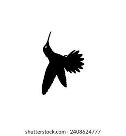 Flying Hummingbird Silhouette, can use Art Illustration, Website, Logo Gram, Pictogram or Graphic Design Element. Vector Illustration