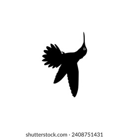 Flying Hummingbird Silhouette, can use Art Illustration, Website, Logo Gram, Pictogram or Graphic Design Element. Vector Illustration