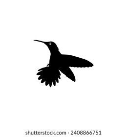 Flying Hummingbird Silhouette, can use Art Illustration, Website, Logo Gram, Pictogram or Graphic Design Element. Vector Illustration