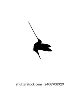 Flying Hummingbird Silhouette, can use Art Illustration, Website, Logo Gram, Pictogram or Graphic Design Element. Vector Illustration