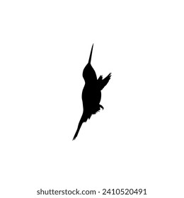 Flying Hummingbird Silhouette, can use Art Illustration, Website, Logo Gram, Pictogram or Graphic Design Element. Vector Illustration