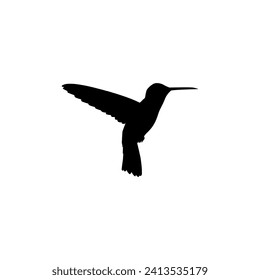 Flying Hummingbird Silhouette, can use Art Illustration, Website, Logo Gram, Pictogram or Graphic Design Element. Vector Illustration