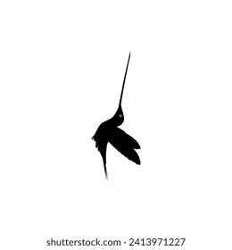 Flying Hummingbird Silhouette, can use Art Illustration, Website, Logo Gram, Pictogram or Graphic Design Element. Vector Illustration