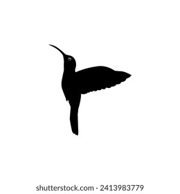 Flying Hummingbird Silhouette, can use Art Illustration, Website, Logo Gram, Pictogram or Graphic Design Element. Vector Illustration