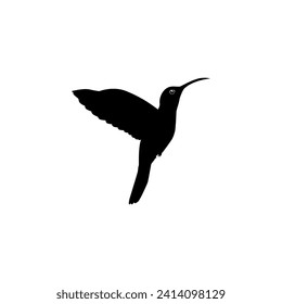 Flying Hummingbird Silhouette, can use Art Illustration, Website, Logo Gram, Pictogram or Graphic Design Element. Vector Illustration