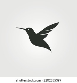 fliegendes Logo für Kolibris, Vektorgrafik-Logo-Design, Silhouette-Vogellogo