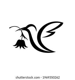 Flying hummingbirds vector illustration. Collibri corporate logo