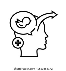 Flying idea line icon, concept sign, outline vector illustration, linear symbol.