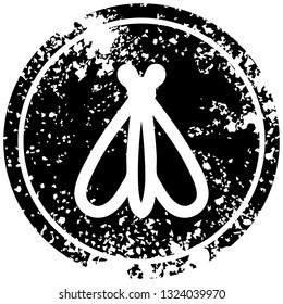 flying insect distressed icon symbol