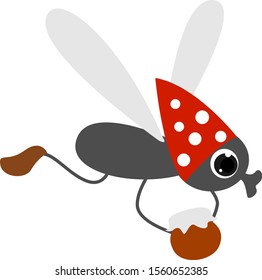 insecto volador, ilustración, vector sobre fondo blanco.