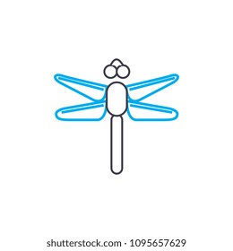 Flying insects linear icon concept. Flying insects line vector sign, symbol, illustration.