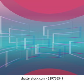 Flying into the windows on the blue on a gray background