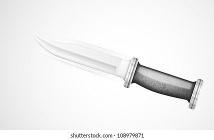 Flying isolated knife. Eps 10