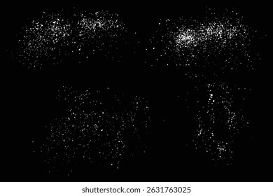 Flying isolated snowflakes winter background design set