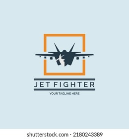 Flying Jet Fighter Logo Design Template For Brand Or Company And Other