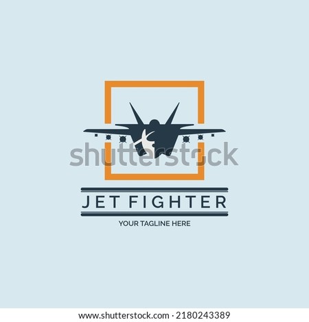 flying jet fighter logo design template for brand or company and other