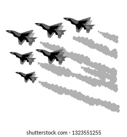 flying jet in the sky